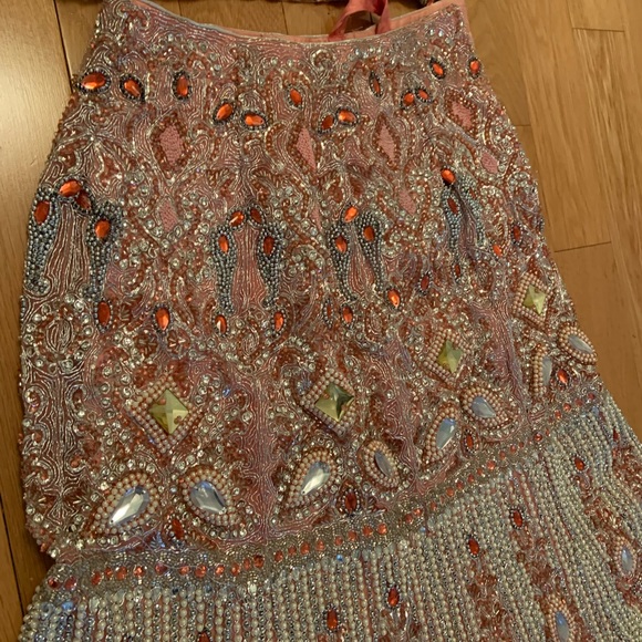 Coralish pink bridal lengha - Picture 4 of 9